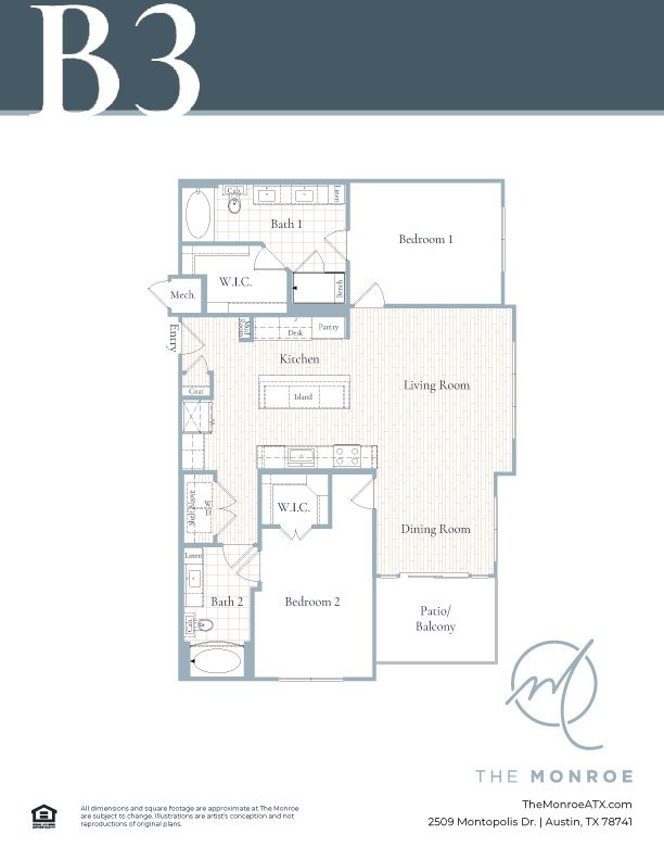 2 BEDS / 2 BATHS / 1331 SQFT